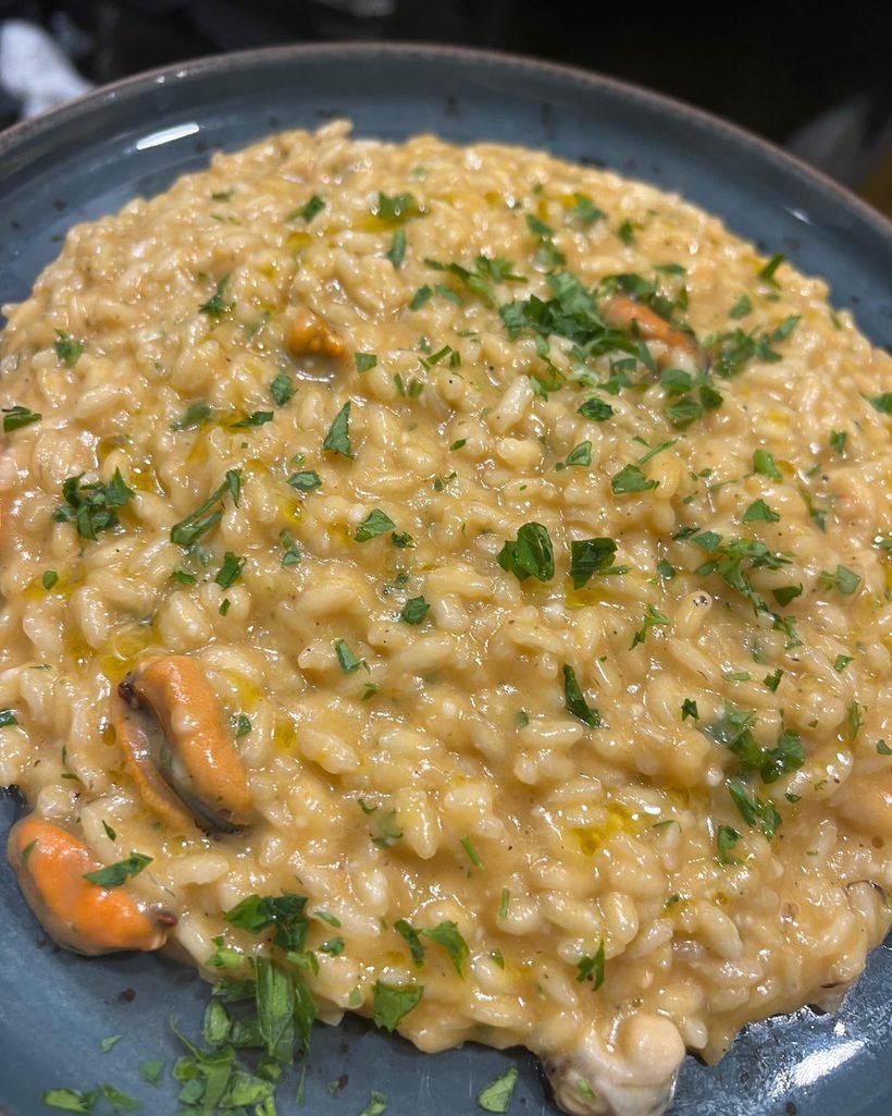 Risotto con langostinos